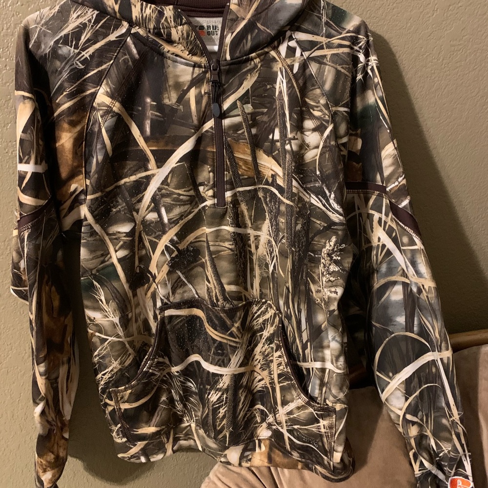 Max-4 HD Camo Hooded Quarter ZIP Mens Small